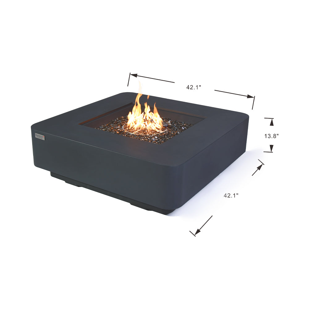 Bergamo Outdoor Dark Grey Fire Pit Table - view 3