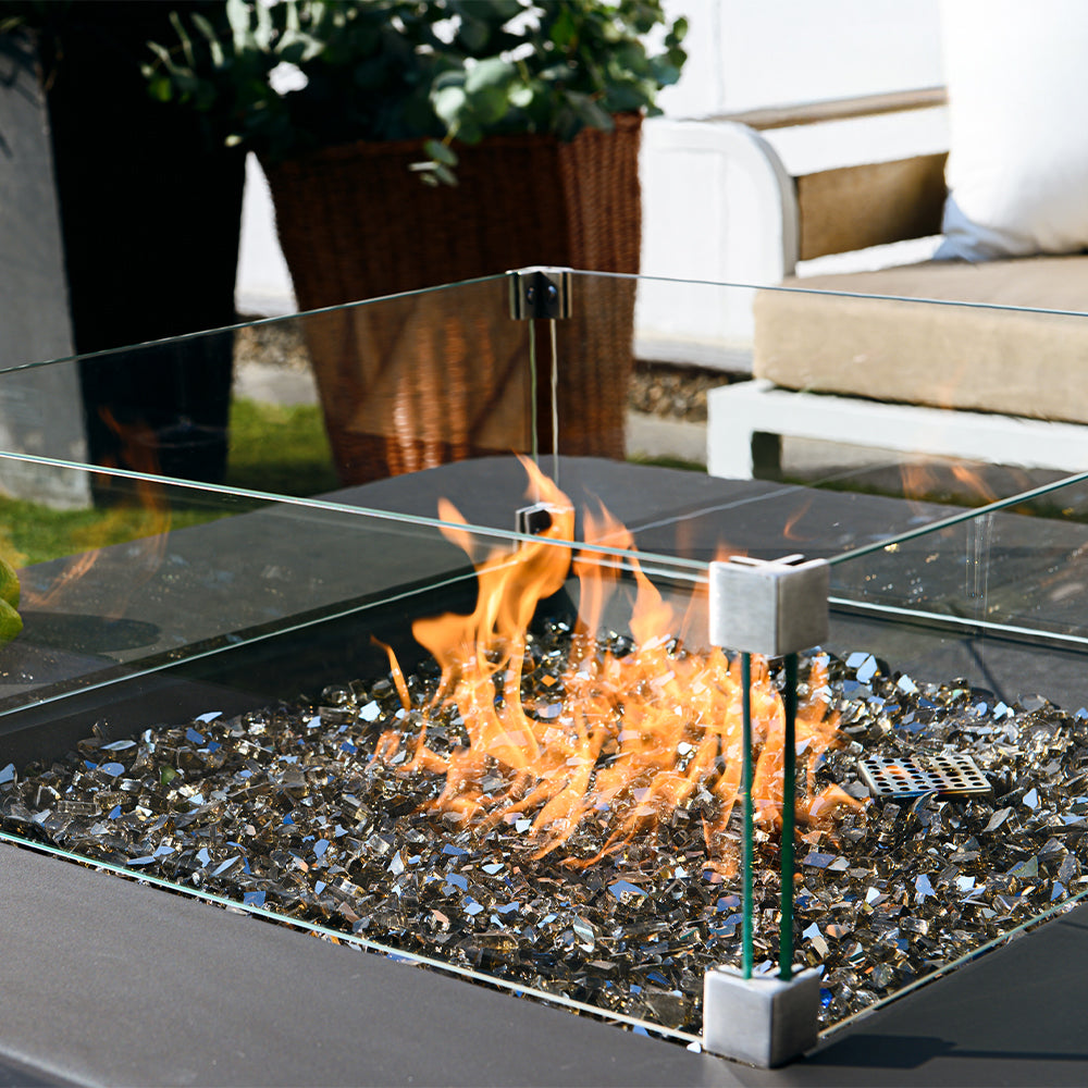 Bergamo Outdoor Dark Grey Fire Pit Table - view 6
