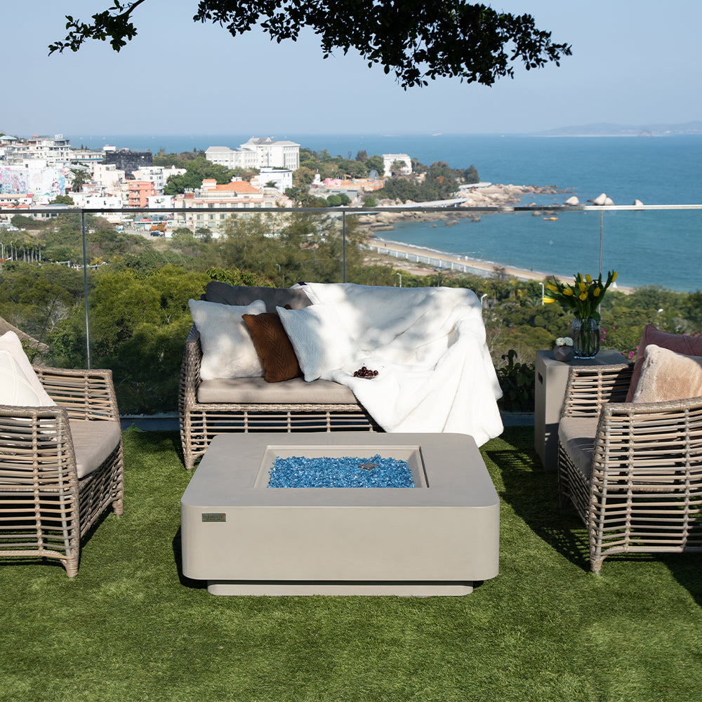 Lucerne Outdoor Light Grey Fire Pit Table - view 5