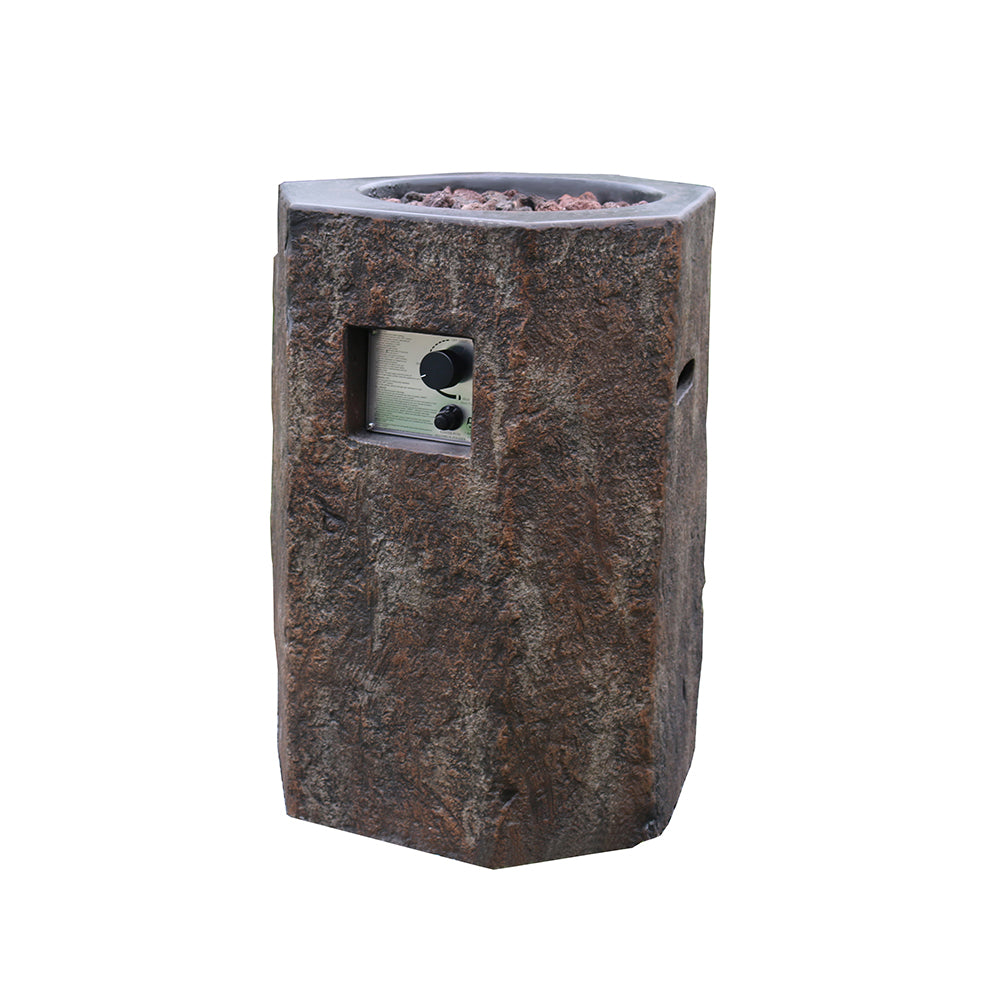 Outdoor Basalt Column Fire Pit Table - Liquid Propane - view 4