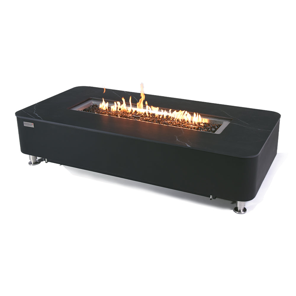 Valencia Outdoor Bulgaria Black Fire Pit Table - Select Fuel Type