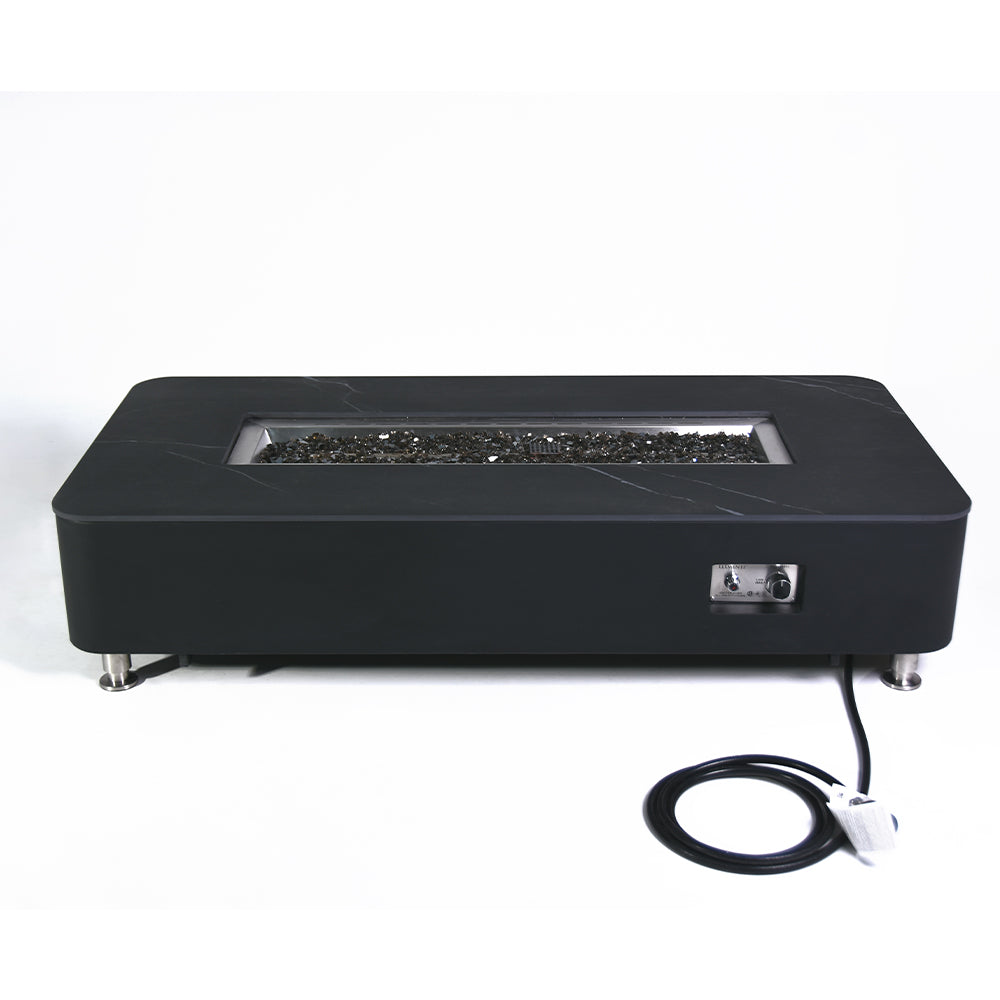 Valencia Outdoor Bulgaria Black Fire Pit Table - view 10