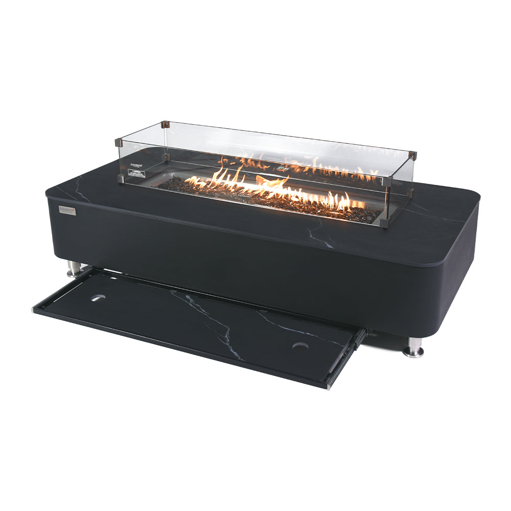 Valencia Outdoor Bulgaria Black Fire Pit Table - view 11