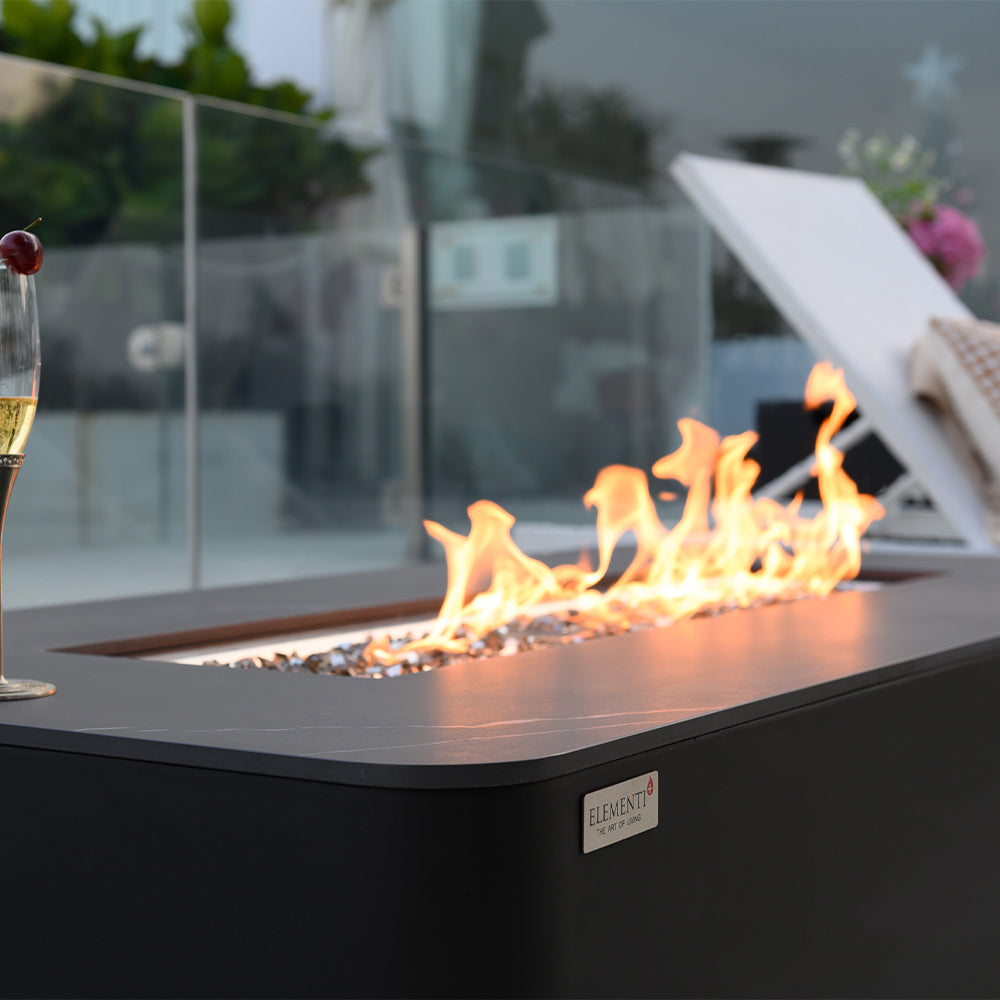 Valencia Outdoor Bulgaria Black Fire Pit Table - view 5
