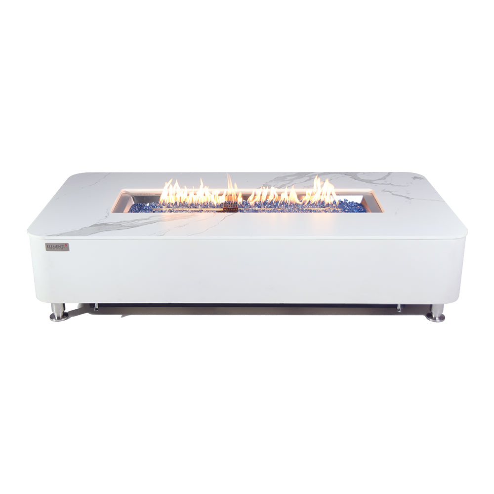 Athens Outdoor Bianco White Fire Pit Table