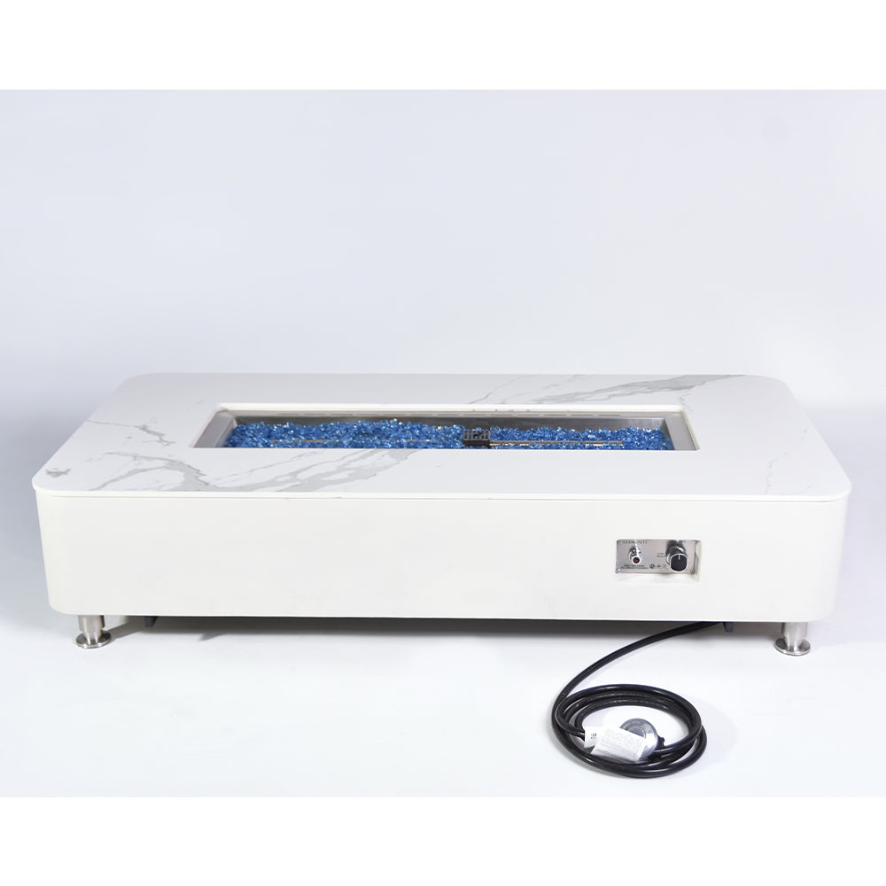 Athens Outdoor Bianco White Fire Pit Table - view 9