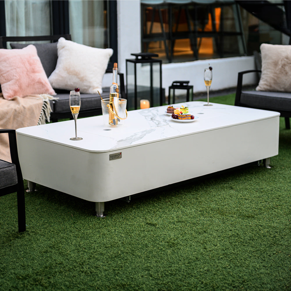 Athens Outdoor Bianco White Fire Pit Table - view 7