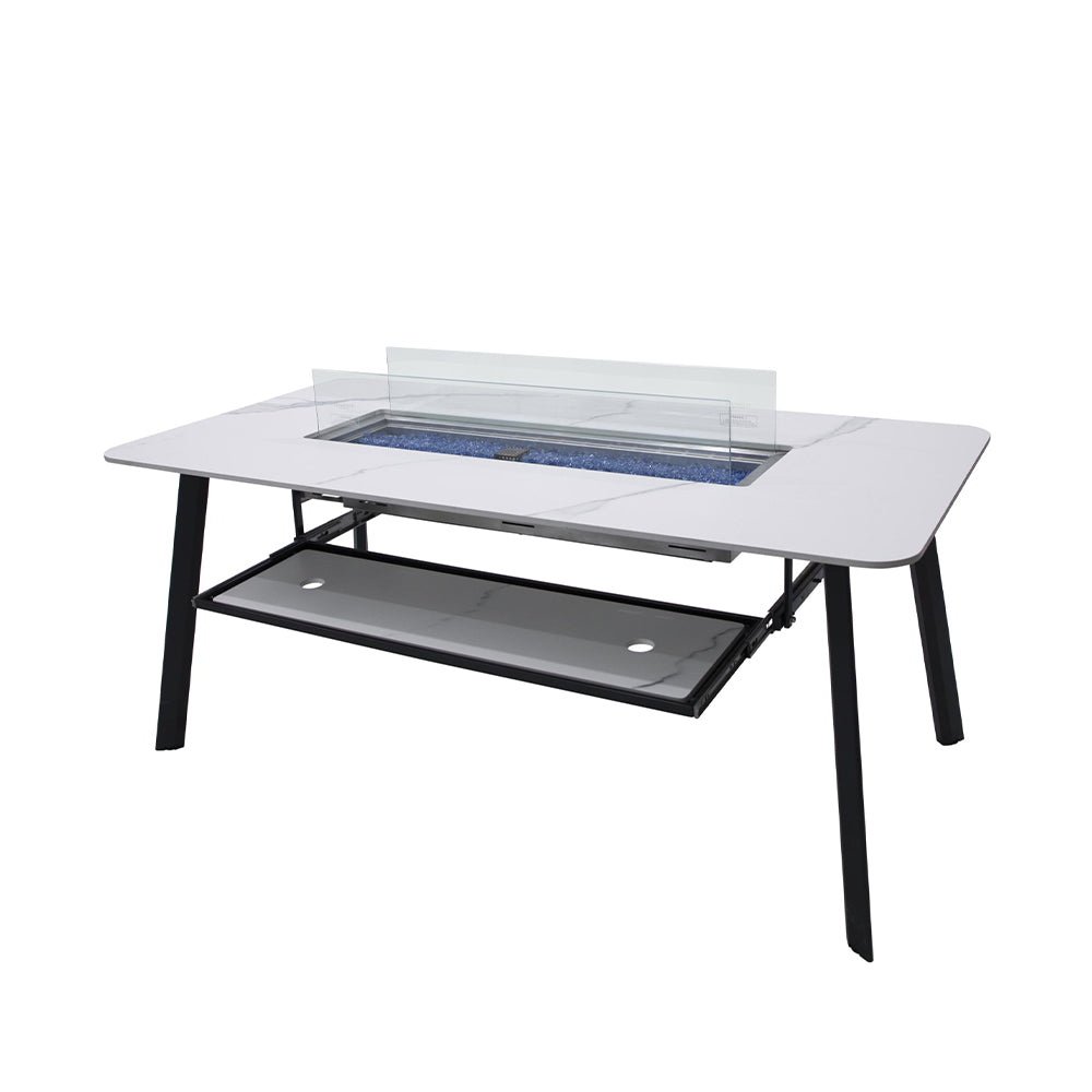Elementi Plus Oslo Propane Fire Pit White, 70 x 35 Inches - view 10