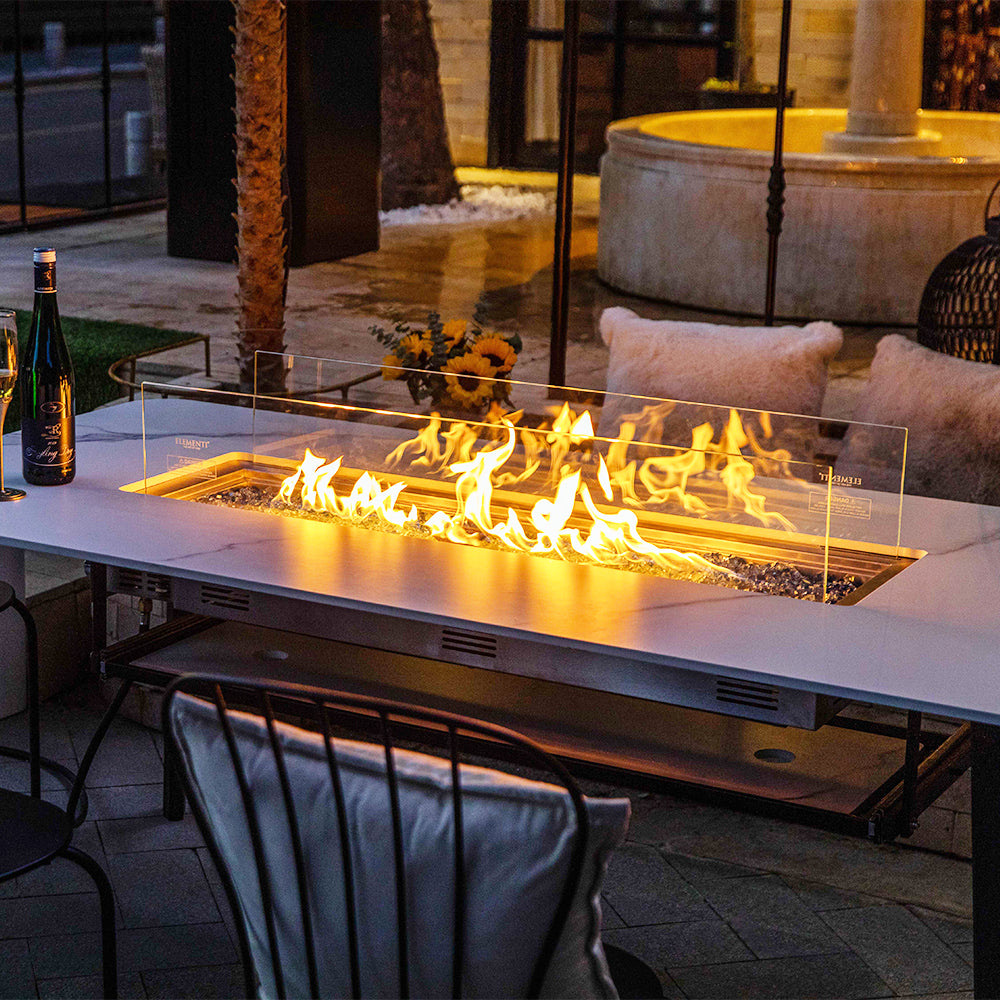 Elementi Plus Oslo Propane Fire Pit White, 70 x 35 Inches - view 5