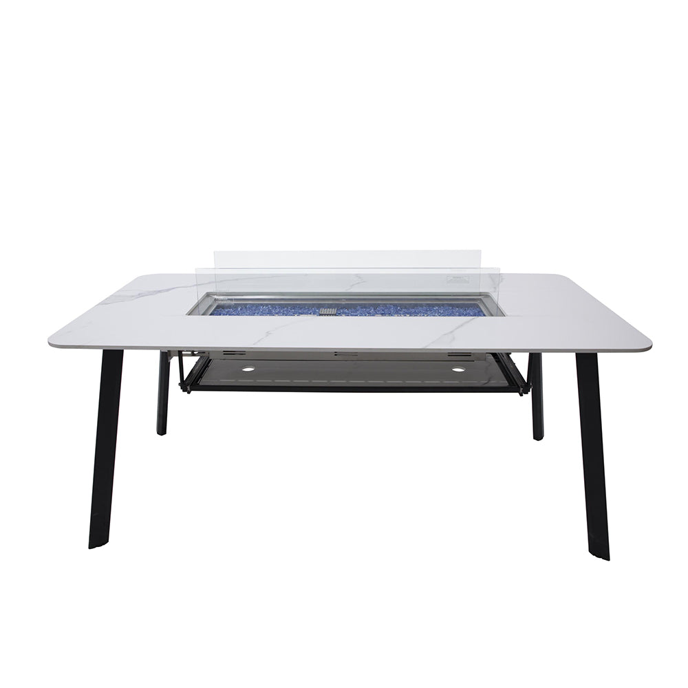 Elementi Plus Oslo Propane Fire Pit White, 70 x 35 Inches - view 9