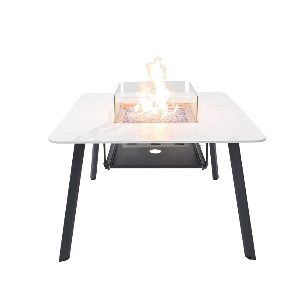 Elementi Plus Helsinki Fire Pit White, 46.5 x 46.5 Inches