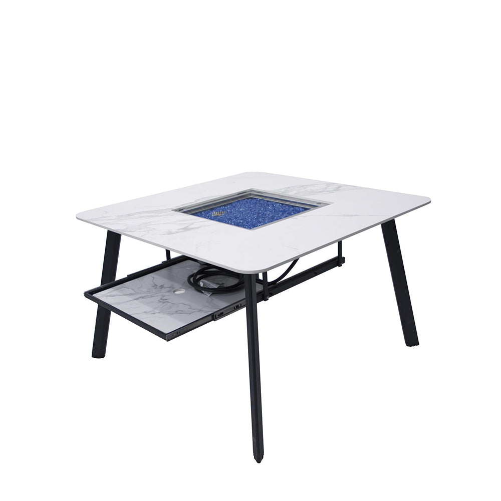 Elementi Plus Helsinki Fire Pit White, 46.5 x 46.5 Inches - view 12