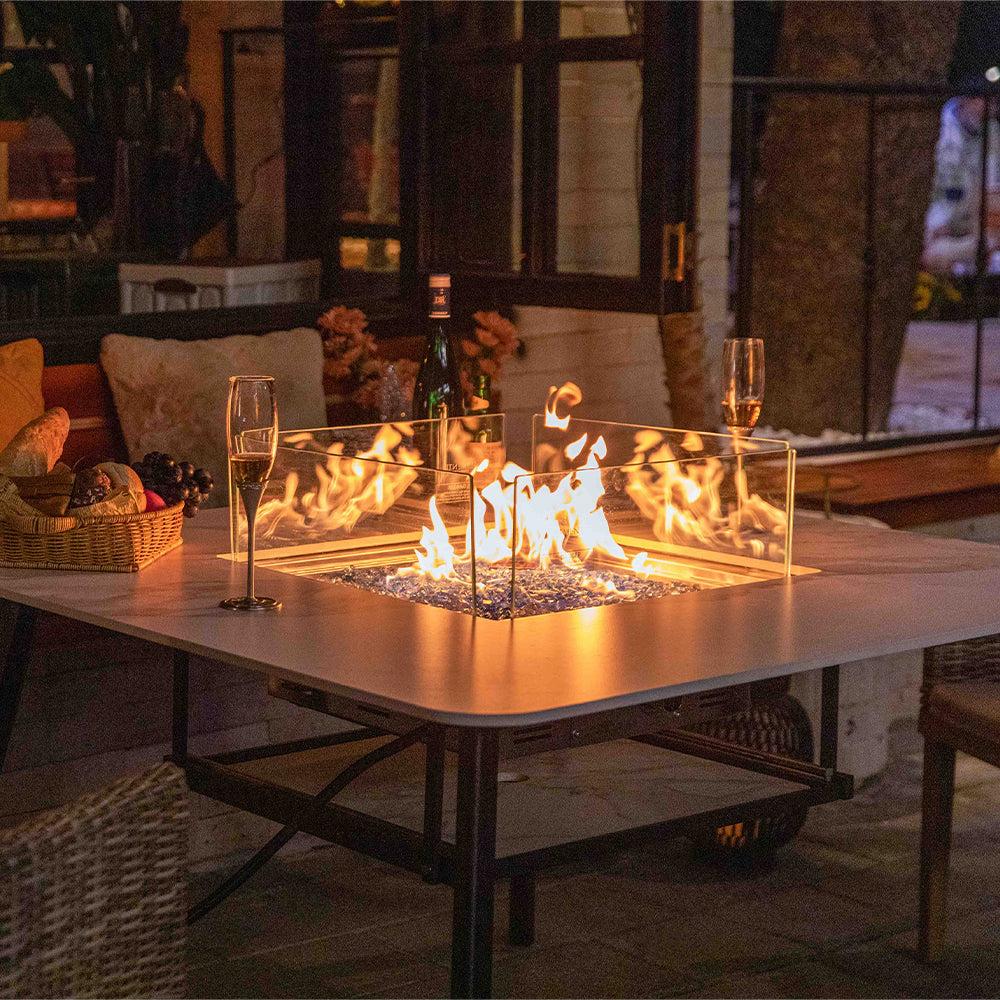 Elementi Plus Helsinki Fire Pit White, 46.5 x 46.5 Inches - view 7