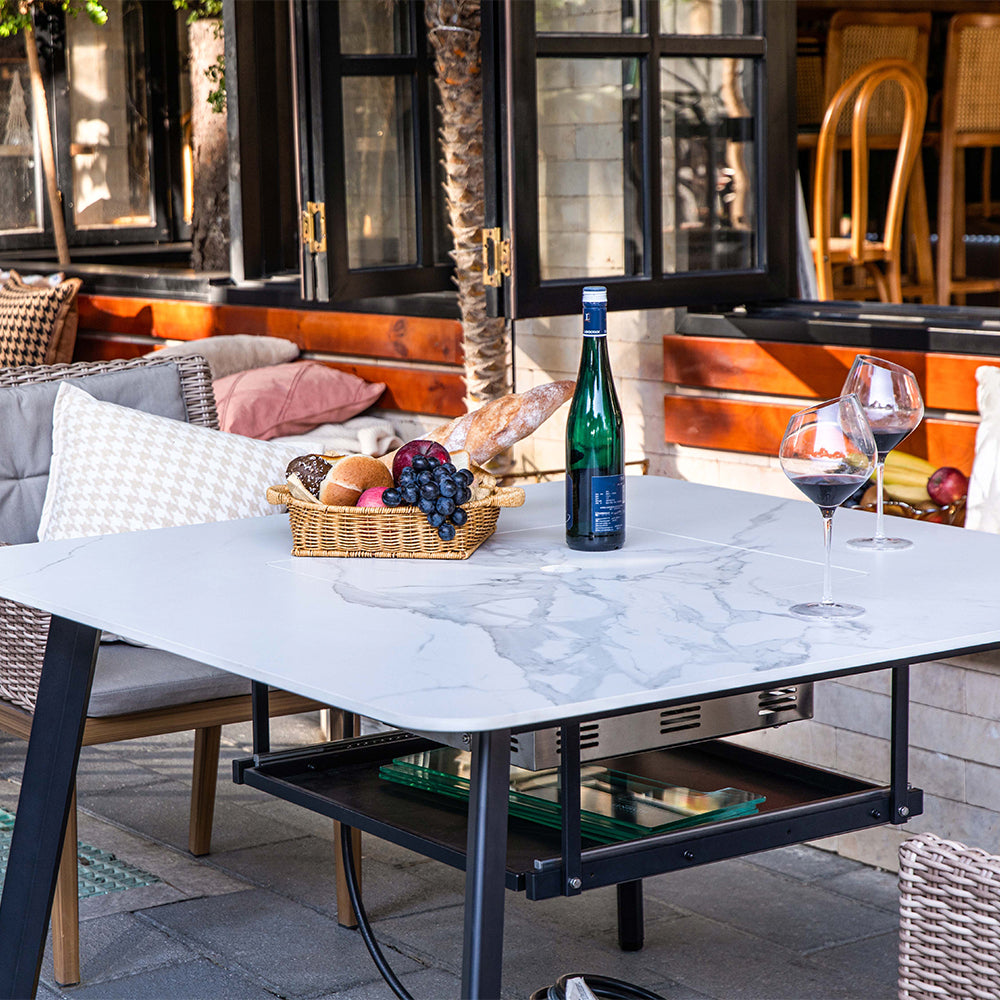 Elementi Plus Helsinki Fire Pit White, 46.5 x 46.5 Inches - view 8