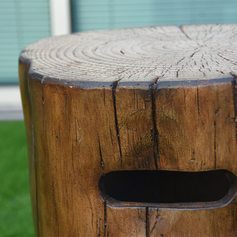 Elementi Outdoor Propane Tank Cover Hideaway Firepit Accessories Side Table-Driftwood - view 5