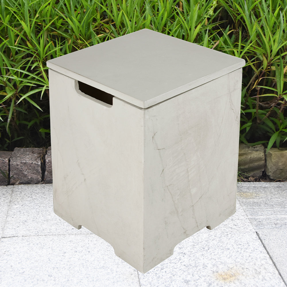 Elementi Plus Square Propane Tank Cover Hideaway Table - Space Grey, 15.9 x 15.9 x 20.5 Inches - view 2