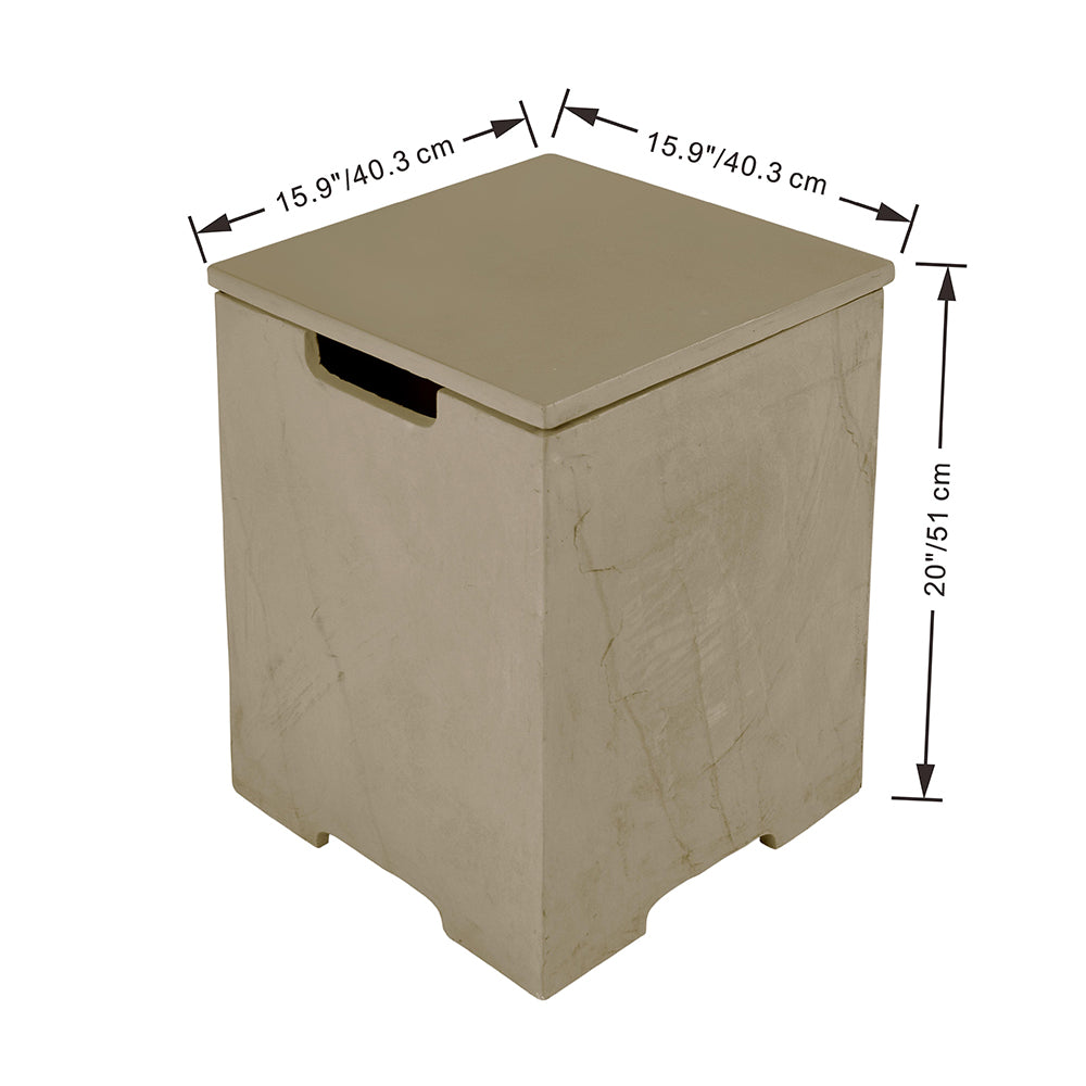 Elementi Plus Square Propane Tank Cover Hideaway Table - Sunlight Yellow, 15.9 x 15.9 x 20.5 Inches - view 3