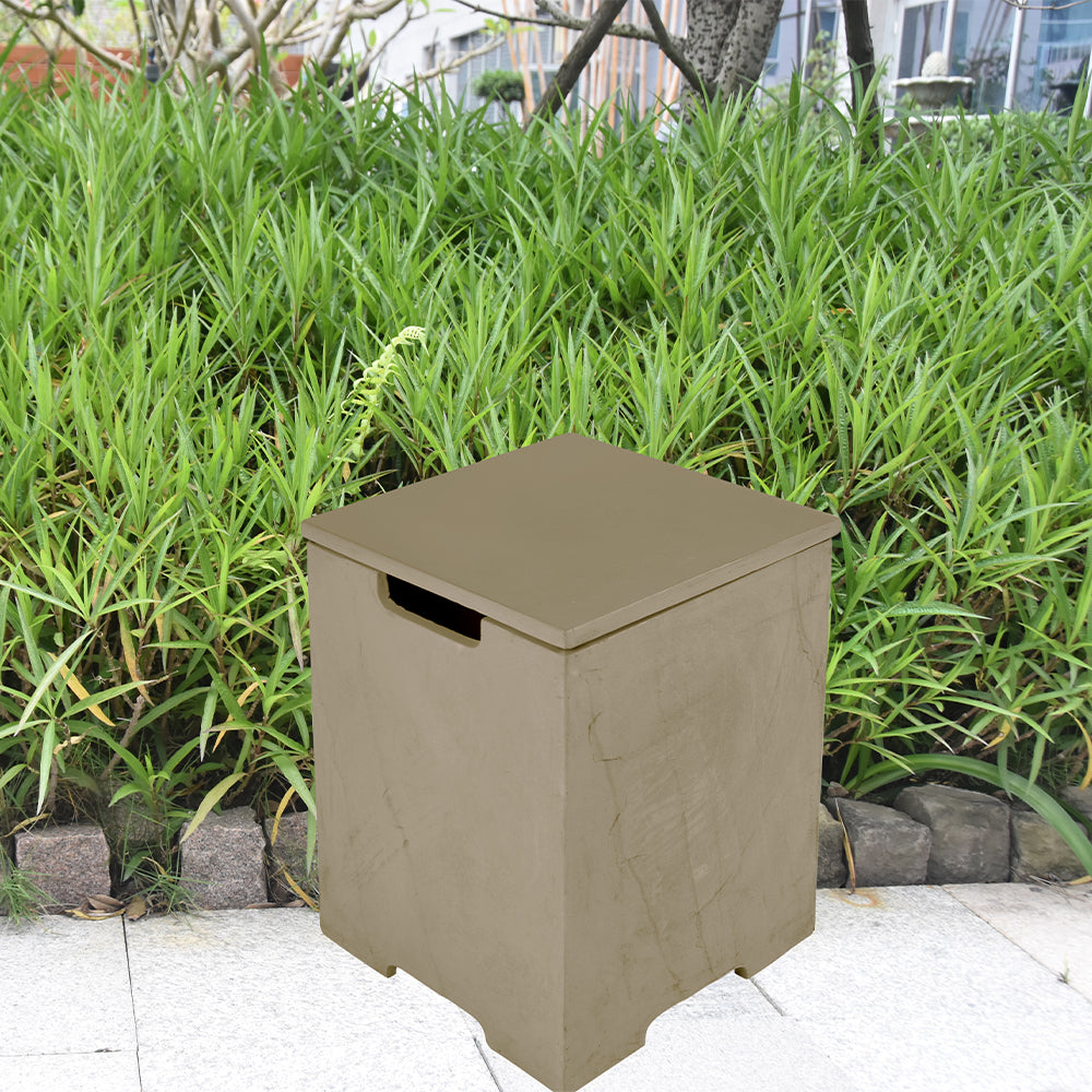 Elementi Plus Square Propane Tank Cover Hideaway Table - Sunlight Yellow, 15.9 x 15.9 x 20.5 Inches - view 4