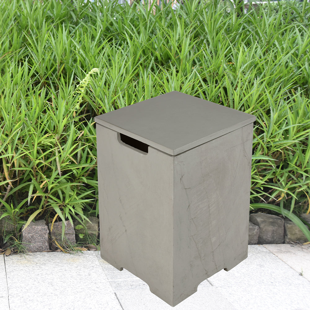 Elementi Plus Square Propane Tank Cover Hideaway Table - Space Grey, 15.9 x 15.9 x 24.9 Inches - view 4