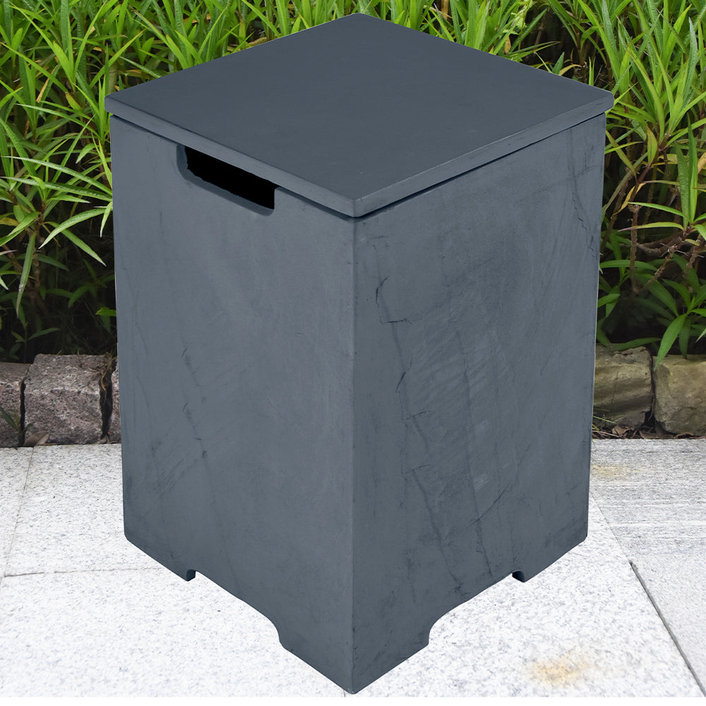 Elementi Plus Square Propane Tank Cover Hideaway Table - Slate Black, 15.9 x 15.9 x 24.9 Inches - view 2
