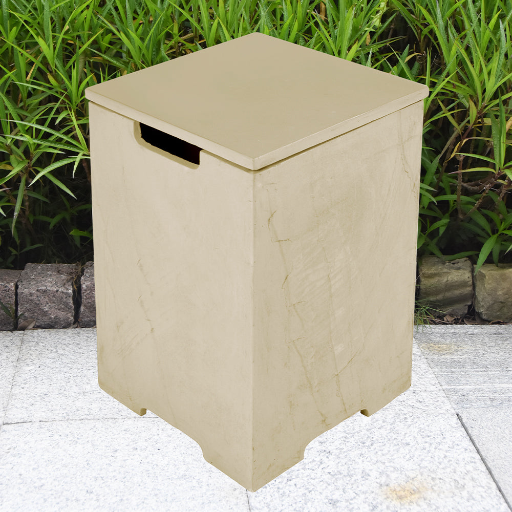 Elementi Plus Square Propane Tank Cover Hideaway Table - Sunlight Yellow, 15.9 x 15.9 x 24.9 Inches - view 2