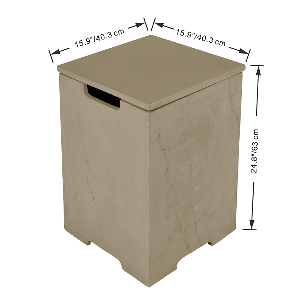 Elementi Plus Square Propane Tank Cover Hideaway Table - Sunlight Yellow, 15.9 x 15.9 x 24.9 Inches - view 3