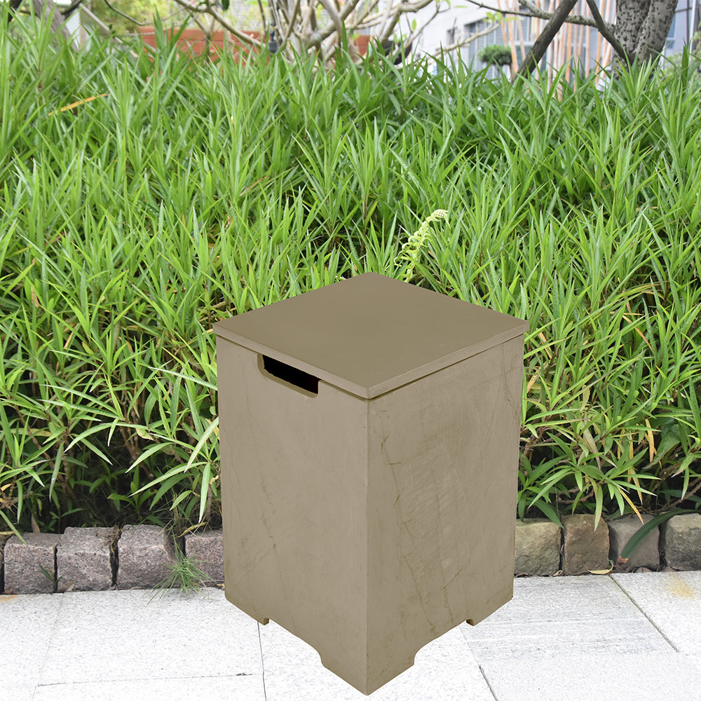 Elementi Plus Square Propane Tank Cover Hideaway Table - Sunlight Yellow, 15.9 x 15.9 x 24.9 Inches - view 4