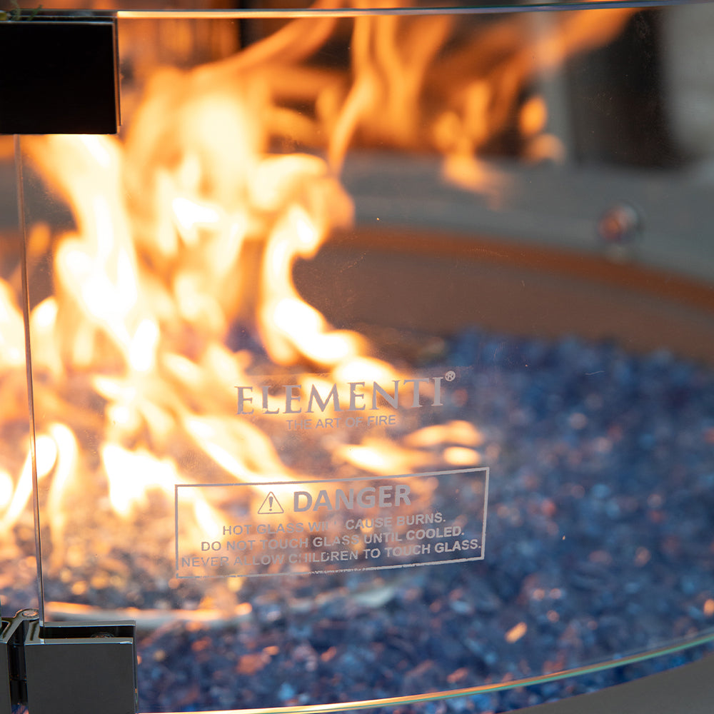 Elementi Plus Round Tempered Glass Wind Screen for Outdoor Fire Pit - 25.4 x 25.4 x 7.1 inches - view 8