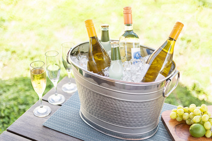 Beverage Tub for Parties Stainless Steel Drink Tub Cooler Ice Bucket - Various Sizes