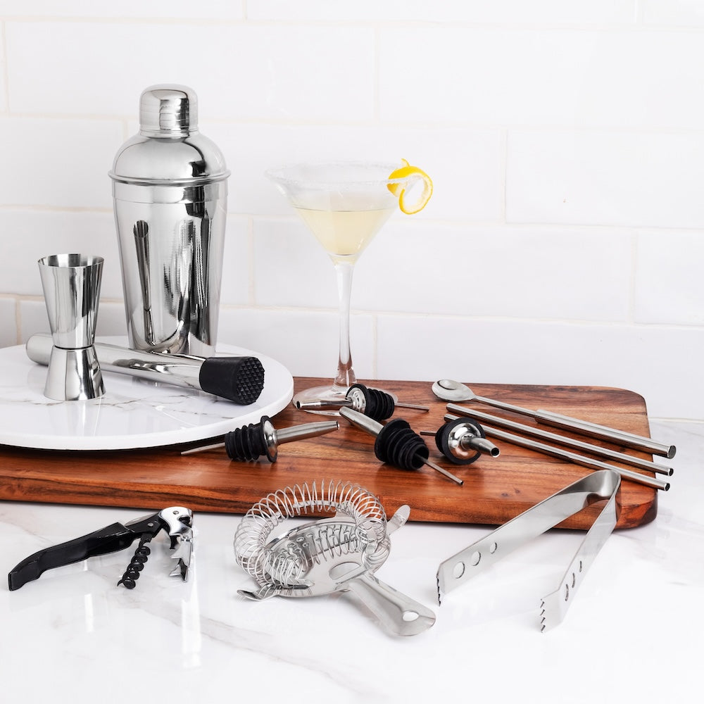 14-Piece Cocktail Shaker Set Bartender Kit with Stand - view 3