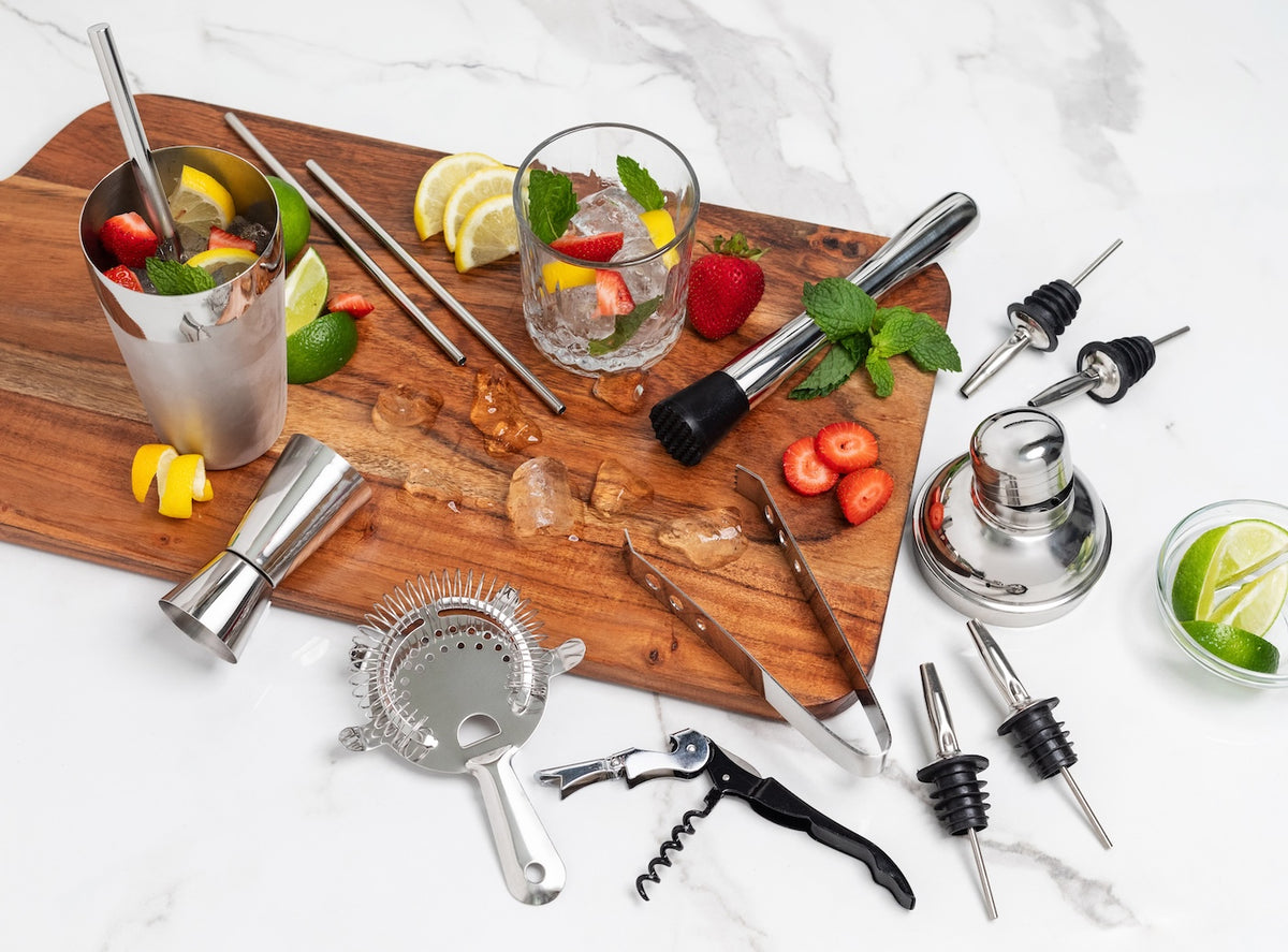 14-Piece Cocktail Shaker Set Bartender Kit with Stand - view 4