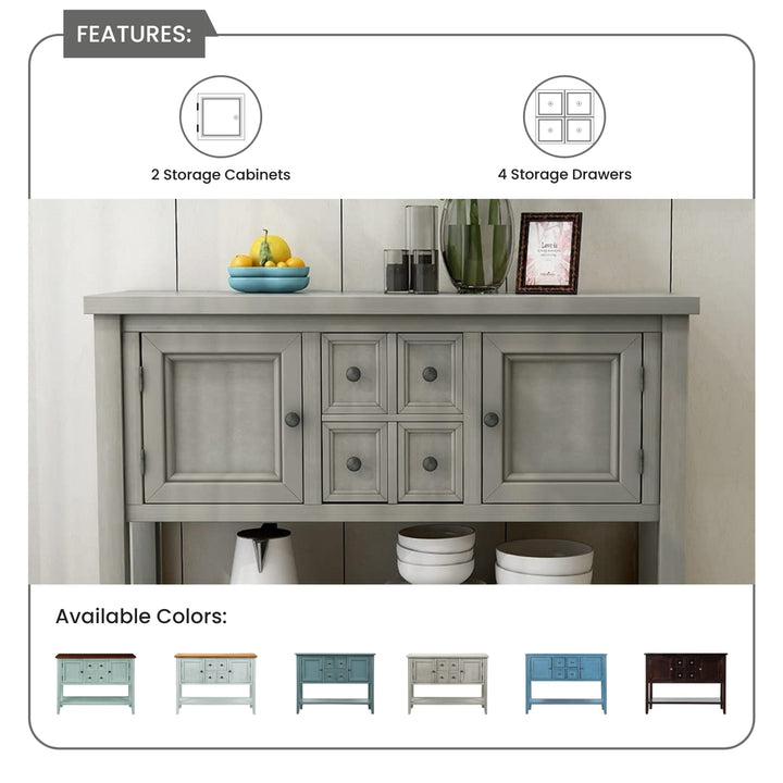 Buffet Sideboard Living Room Console Table - Antique Grey