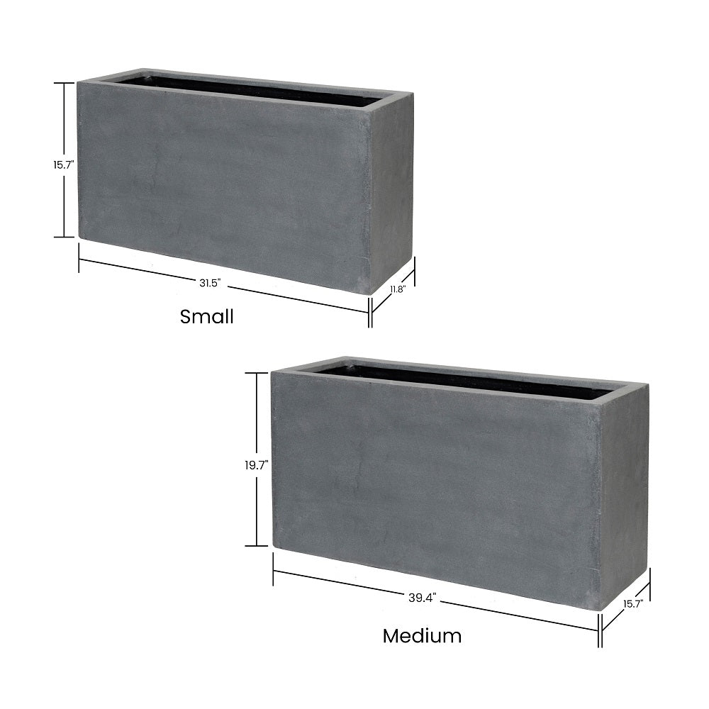 Jort Rectangular Planter Pot Indoor Outdoor Fiberstone Planter Box
