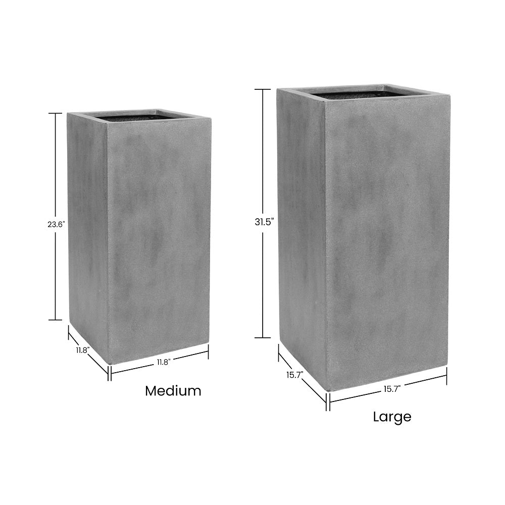 Bouvy Rectangular Planter Pot Indoor Outdoor Fiberstone Planter Box