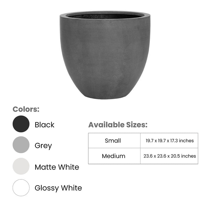 Jesslyn Round Planter Pot Indoor Outdoor Fiberstone Planter Box