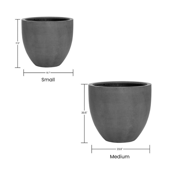 Jesslyn Round Planter Pot Indoor Outdoor Fiberstone Planter Box