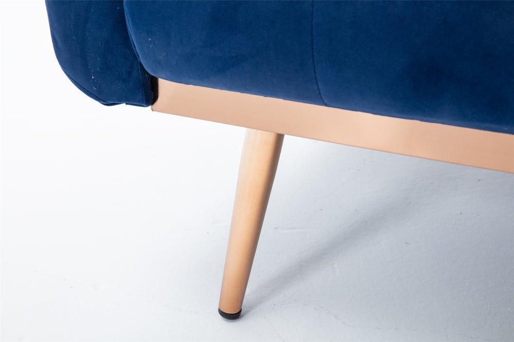 Modern Loveseat Convertible Futon Sofa Couch - Blue