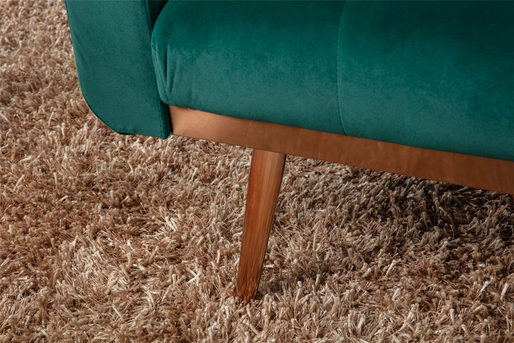 Modern Loveseat Convertible Futon Sofa Couch - Green