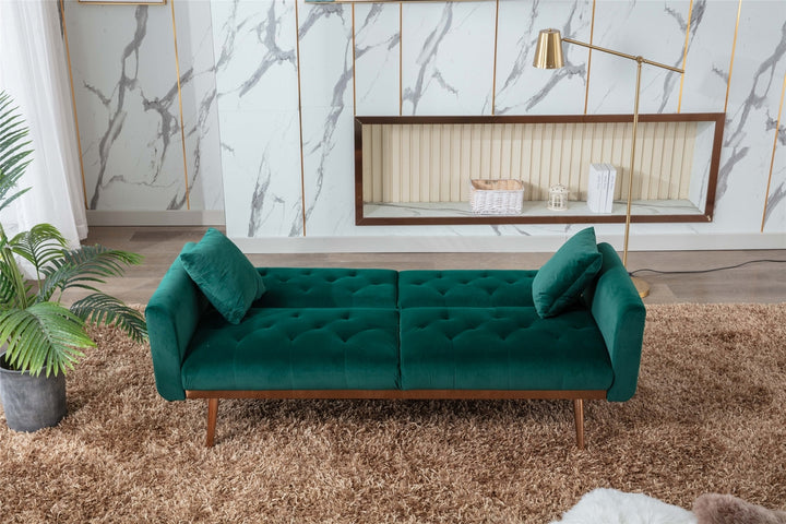 Modern Loveseat Convertible Futon Sofa Couch - Green