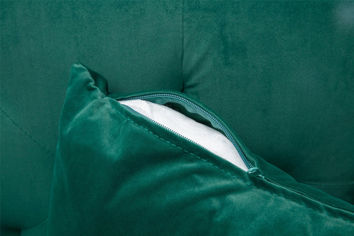 Modern Loveseat Convertible Futon Sofa Couch - Green
