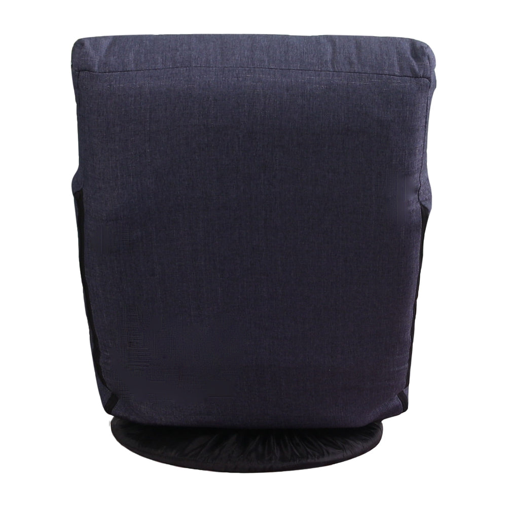 Adjustable Floor Lounger Chair and Ottoman Set - Dark Blue