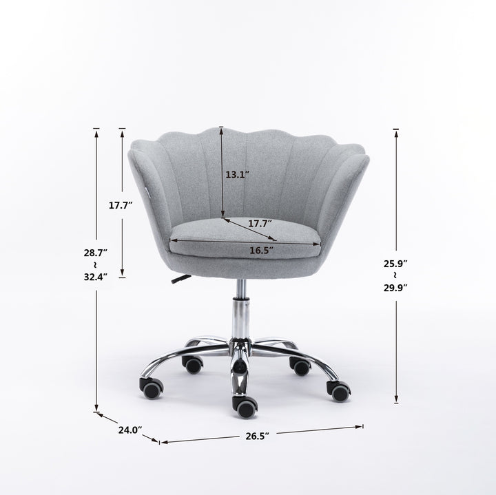 Swivel Shell Chair for Home Office and Vanity  - Light Grey