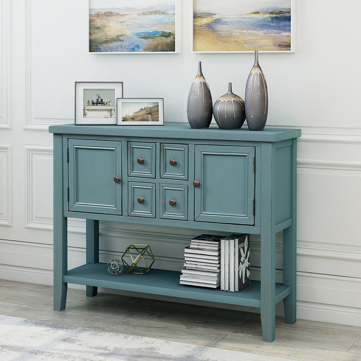 Buffet Sideboard Living Room Console Table - Steel Blue