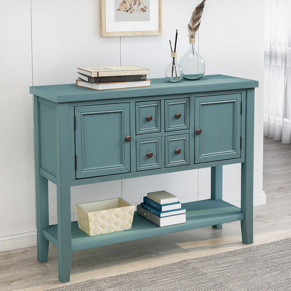 Buffet Sideboard Living Room Console Table - Steel Blue