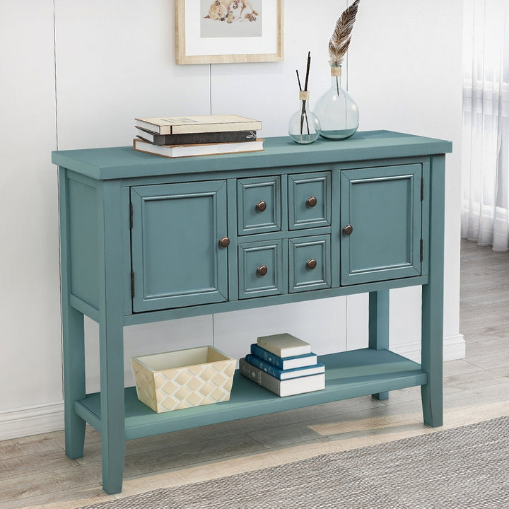 Buffet Sideboard Living Room Console Table - Steel Blue