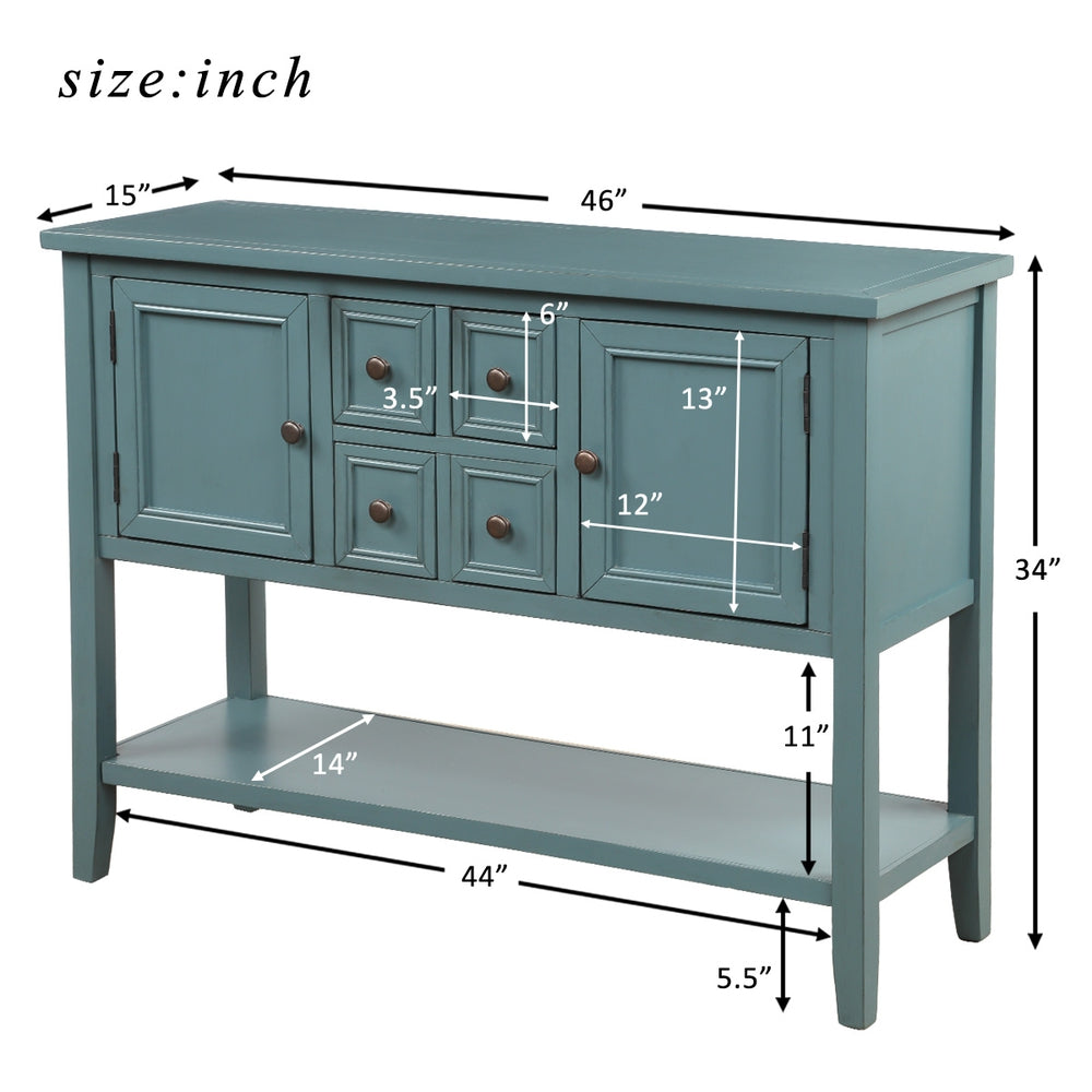 Buffet Sideboard Living Room Console Table - Steel Blue