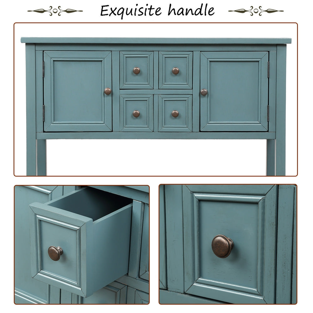 Buffet Sideboard Living Room Console Table - Steel Blue