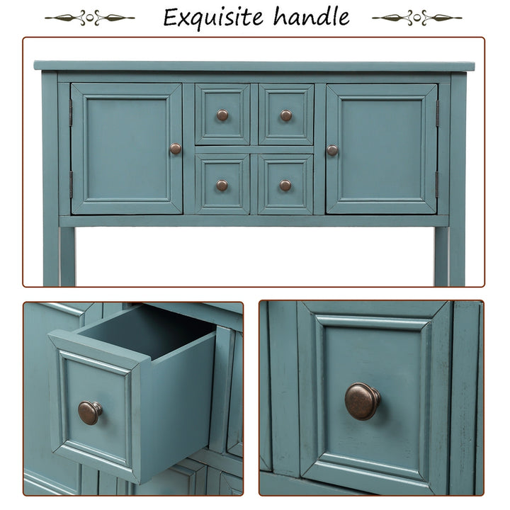 Buffet Sideboard Living Room Console Table - Steel Blue