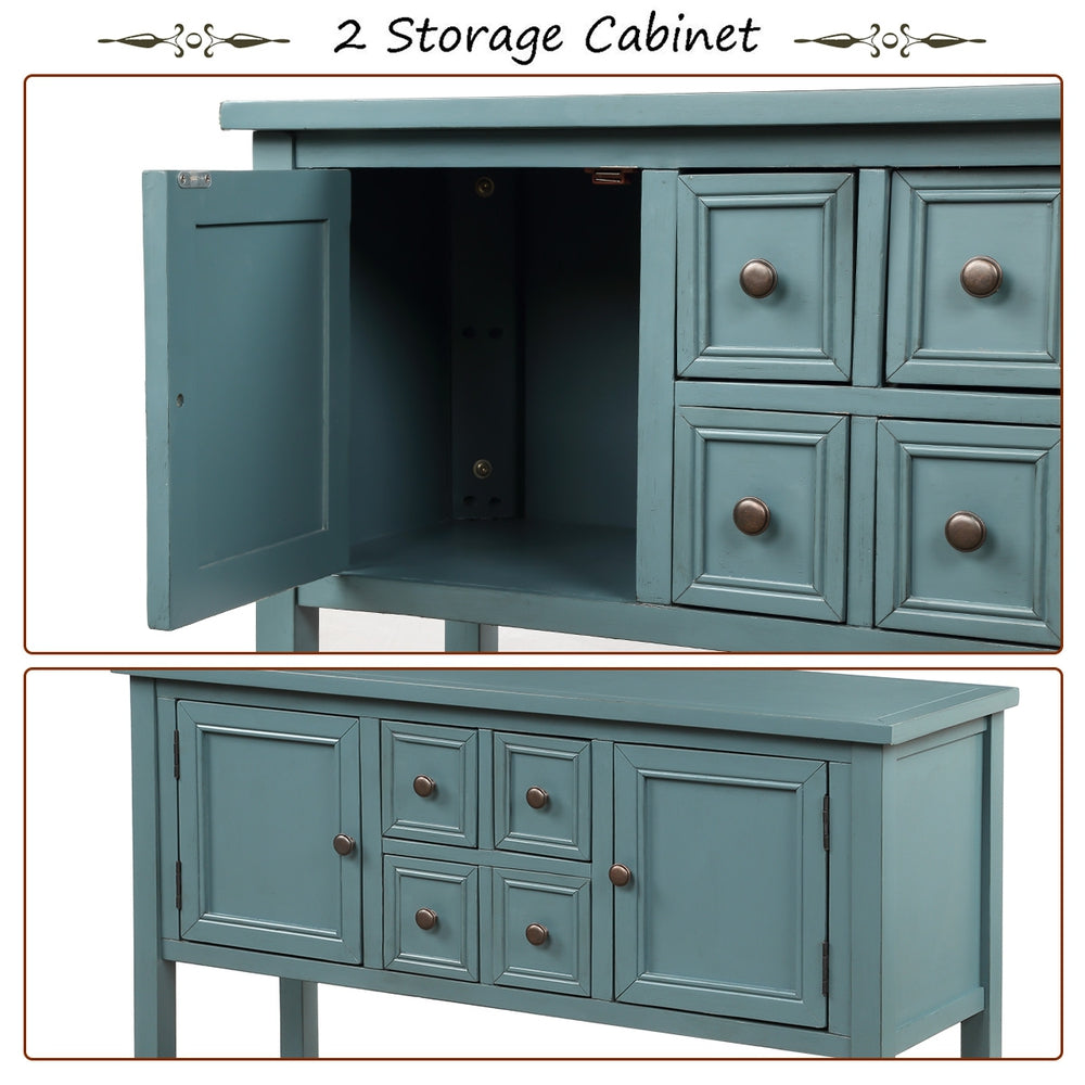Buffet Sideboard Living Room Console Table - Steel Blue