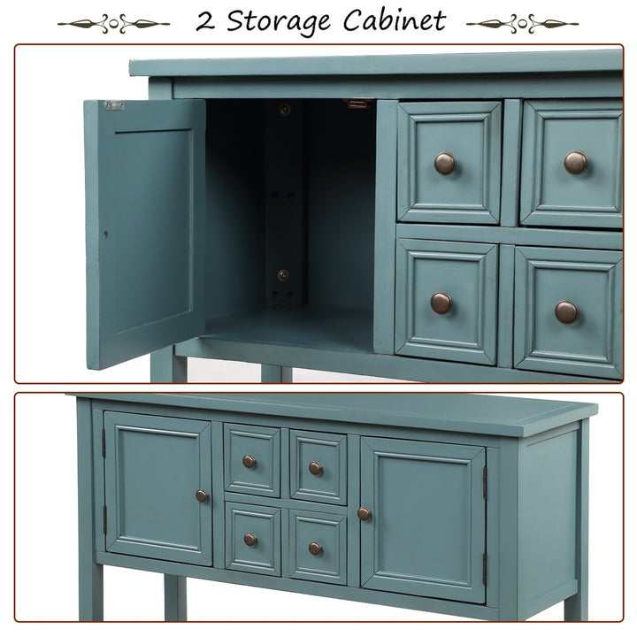 Buffet Sideboard Living Room Console Table - Steel Blue
